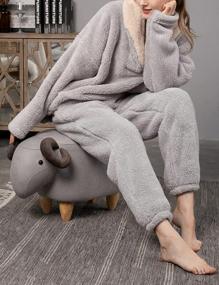 img 2 attached to Yeokou Women'S Fleece Pajamas Sets: Cozy Sleepwear With Warm Sherpa Pullover & Pockets