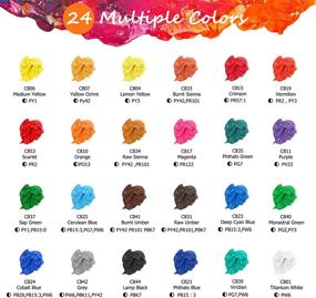 img 3 attached to Caliart 24-Color Acrylic Paint Set With 12 Brushes & 120Ml Art Paints, Perfect For Beginners And Pros: Ideal For DIY Crafts And Home Decorations!