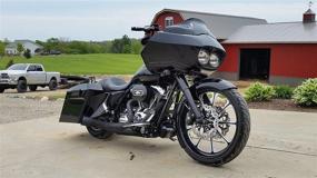 img 1 attached to 🏍️ WYNMOTO 9.5" Black Windshield Windscreen Wind Splitter for Harley Davidson Touring Road Glide FLTR 98-13 (Tinted)