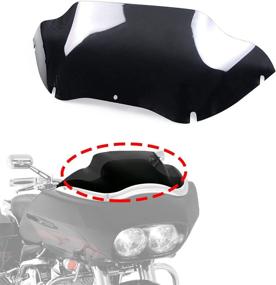 img 3 attached to 🏍️ WYNMOTO 9.5" Black Windshield Windscreen Wind Splitter for Harley Davidson Touring Road Glide FLTR 98-13 (Tinted)