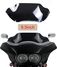 img 4 attached to 🏍️ WYNMOTO 9.5" Black Windshield Windscreen Wind Splitter for Harley Davidson Touring Road Glide FLTR 98-13 (Tinted)