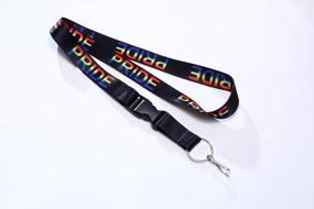 img 1 attached to Rainbow Pride Lanyard: ID Badge Holder, Key Chain, And Cell Phone Holder For LGBTQ+ Pride Parades And Events