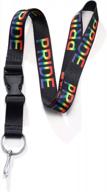 rainbow pride lanyard: id badge holder, key chain, and cell phone holder for lgbtq+ pride parades and events logo