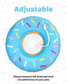 img 1 attached to 🐱 Woiworco Adjustable Cat Recovery Cones: Soft, Cute Cat Donut Collar for Wound Healing After Surgery Elizabethan Collars (M, Blue)