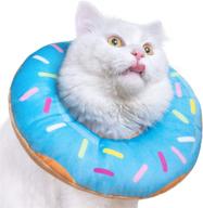 🐱 woiworco adjustable cat recovery cones: soft, cute cat donut collar for wound healing after surgery elizabethan collars (m, blue) logo