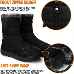 img 3 attached to Fur Lined Winter Boots For Women: TEMOFON Warm Ankle Booties With Front Zipper - Perfect Winter Shoes