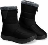 fur lined winter boots for women: temofon warm ankle booties with front zipper - perfect winter shoes logo