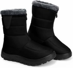 img 4 attached to Fur Lined Winter Boots For Women: TEMOFON Warm Ankle Booties With Front Zipper - Perfect Winter Shoes