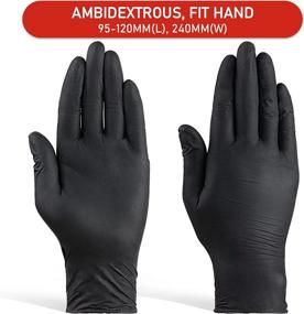img 3 attached to 🧤 STARKIT Gloves Disposable Latex Free, 4 Mil Nitrile Gloves M, 100 Pcs Food Grade Disposable Gloves, Black - Premium Protection and Hygiene