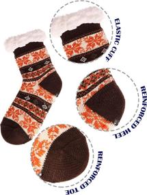 img 3 attached to Slipper Fleece Christmas Stockings Toddler Girls' Clothing ~ Socks & Tights