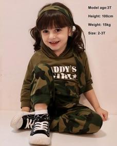 img 2 attached to WESIDOM комплект одежды для девочек-малышей: толстовка с леопардовым принтом и длинными рукавами с капюшоном и штаны с повязкой на голову.