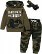 wesidom toddler girl outfit clothing set: hooded long sleeve leopard print sweatshirt and pants with headband. logo