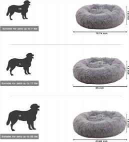 img 3 attached to Ultra Soft Self-Warming Donut Cuddler Round Cat Bed - XS(15.8" X 15.8") In Light Gray - Washable And Cozy For Indoor Cats - XZKING