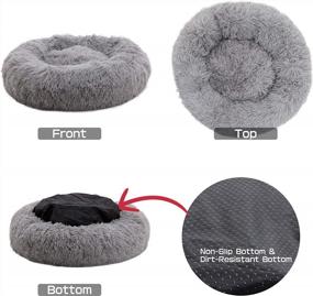 img 1 attached to Ultra Soft Self-Warming Donut Cuddler Round Cat Bed - XS(15.8" X 15.8") In Light Gray - Washable And Cozy For Indoor Cats - XZKING