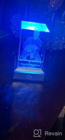 img 8 attached to Красочная светодиодная основа для художественного дисплея Crystal 3D Glass - плоская квадратная подставка