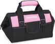 organize your tools in style with fastpro's durable pink tool bag: zip-top, wide mouth, and 600d polyester fabric for quality endurance logo