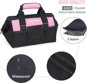 img 3 attached to Organize Your Tools In Style With FASTPRO'S Durable Pink Tool Bag: Zip-Top, Wide Mouth, And 600D Polyester Fabric For Quality Endurance