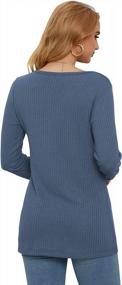 img 1 attached to AUSELILY Women'S Waffle Knit Long Sleeve Tunic Tops V Neck Henley Loose Blouses Shirts