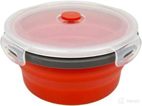 img 2 attached to CARTINTS Red Collapsible Food Storage Bowls: Leakproof Silicone Travel Bowls, Microwave & Freezer Safe, Set of 4