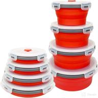 cartints red collapsible food storage bowls: leakproof silicone travel bowls, microwave & freezer safe, set of 4 logo