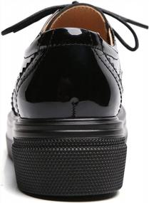 img 1 attached to Women'S Platform Oxford Shoes Brogues Lace-Up Comfort Wingtips Square Toe