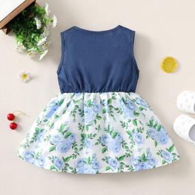 img 2 attached to Toddler Girl Sunflower Princess Denim Summer Dress Sleeveless Jean Tutu Skirt Outfit Clothes For Girls