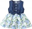 toddler girl sunflower princess denim summer dress sleeveless jean tutu skirt outfit clothes for girls logo