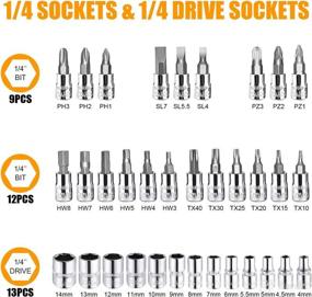 img 3 attached to 🔧 ZUZUAN 46-Piece 1/4-Inch Drive Socket Ratchet Wrench Set: Ideal for Auto Repair and Household Needs – Includes Bit Socket Set, Extension Bar, and Storage Case