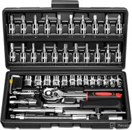 🔧 zuzuan 46-piece 1/4-inch drive socket ratchet wrench set: ideal for auto repair and household needs – includes bit socket set, extension bar, and storage case логотип