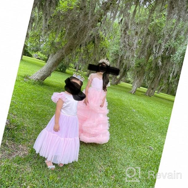 img 1 attached to Elegant Adaniwli Big Girls Backless Bridesmaid Dress: Stunning Tulle Wedding Flower Girl Dress! review by Linda Smith