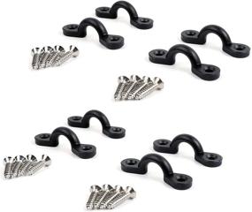 img 2 attached to 4 Pack Mxeol Kayak Zig Zag Cleats For Canoe Gripper Rope Boats With Black Nylon Pad Eyes And Screws