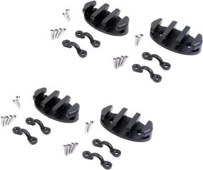 img 4 attached to 4 Pack Mxeol Kayak Zig Zag Cleats For Canoe Gripper Rope Boats With Black Nylon Pad Eyes And Screws