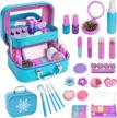 wetong kid's non-toxic makeup set with cosmetic case - princess pretend play make up toys for girls, washable and ideal christmas/birthday gift for 3-12 year olds logo