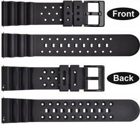 img 2 attached to 18Mm 20Mm 22Mm 24Mm WOCCI Ventilated FKM Rubber Watch Bands - Quick Release, Stainless Steel Buckle For Diving Watches (Not Silicone)