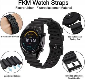 img 1 attached to 18Mm 20Mm 22Mm 24Mm WOCCI Ventilated FKM Rubber Watch Bands - Quick Release, Stainless Steel Buckle For Diving Watches (Not Silicone)