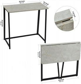 img 2 attached to Компактный складной стол: идеальная рабочая станция для письма и учебы в домашнем офисе - серый стол для ноутбука WOHOMO