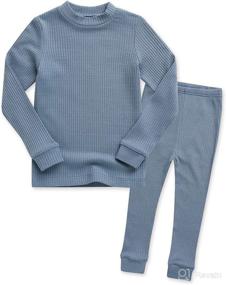 img 4 attached to VAENAIT BABY 12M-12Years Unisex Kids Long Soft Rib Knit Shirring Ribbing Tencel Fabric Sleepwear Pajamas 2pcs Set