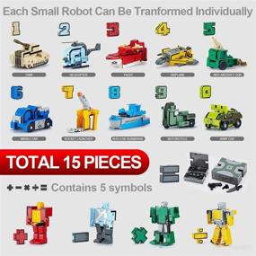 img 3 attached to Toylefun Number Robots Transforming Blocks Toys for Kids Ages 3-8 – STEM Figure Toy for Montessori Teaching, Preschool Learning & Education (15 Pieces)