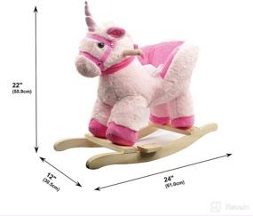 img 2 attached to Linzy Toys Fancy Unicorn Baby Rocker - Safety Belt, Sound, 🦄 Ride-On Toy for Kids - Plush Infant (Boy/Girl) Animal Rocker - Pink (36063)