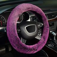 kafeek frost fluffy microfiber plush steering wheel cover for winter warm interior accessories логотип