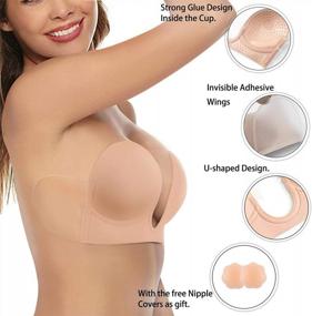 img 2 attached to Go Backless And Strapless With BRABIC Sticky Push Up Bra And Nipple Covers