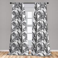 transform your home with ambesonne jungle monochrome window curtains - 2 panel set of palm monstera banana leaves island nature theme for living room bedroom - 28" x 95 logo