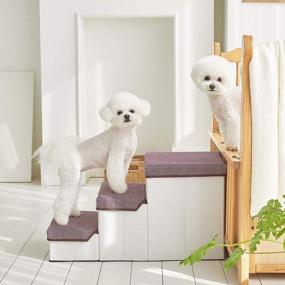 img 1 attached to Woolly Pet In Style: Convenient Foldable Pet Stairs For Small & Medium Dogs Up To 20Lbs – Multi-Tiered & Stylish – Ideal Pet Storage Solution!