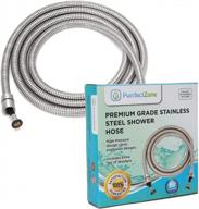 upgrade your shower or bidet sprayer with purrfectzone's easy-to-install 98-inch brushed nickel shower hose replacement logo
