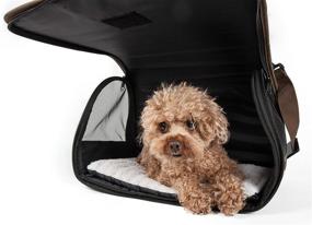 img 2 attached to 👜 Travel in Style with PET LIFE Folding Zippered Fashion Pet Dog Carrier - Airline Approved with Bottle Holder