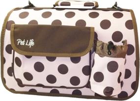img 1 attached to 👜 Travel in Style with PET LIFE Folding Zippered Fashion Pet Dog Carrier - Airline Approved with Bottle Holder