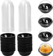200 pack clear plastic mini cupcake containers - perfect for mooncakes, cheesecakes, pastries & parties logo