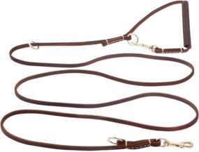 img 3 attached to 🐶 GATMAHE Multi-Functional Leather Dog Lead for Large Dog, 4-Way Adjustable, Hands-Free, Comfort-Grip Handle, Shock-Absorbing, Strong Braided Dog Training Leash (9.2ft x 1/3", Brown)