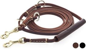 img 4 attached to 🐶 GATMAHE Multi-Functional Leather Dog Lead for Large Dog, 4-Way Adjustable, Hands-Free, Comfort-Grip Handle, Shock-Absorbing, Strong Braided Dog Training Leash (9.2ft x 1/3", Brown)