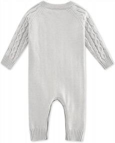 img 3 attached to Newborn Baby Boy/Girl Cable Knit Sweater Romper Jumpsuit - Winter Fall Layette Set